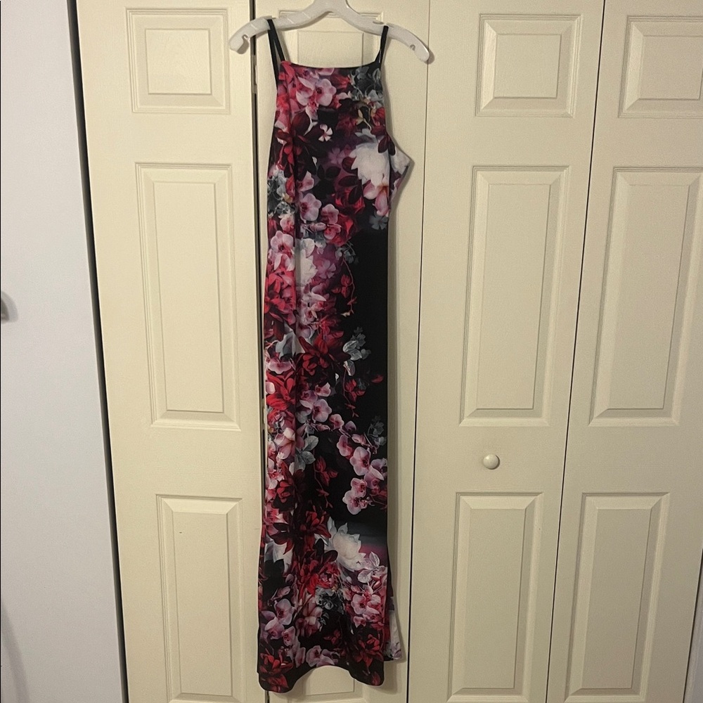 VENUS Floral Prom Dress - Black and Pink